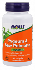 NOW Pygeum (Slivoň africká) & Saw Palmetto (Serenoa plazivá), 60 softgelových kapslí