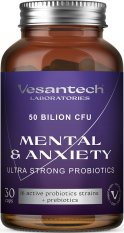 Vesantech Mental, probiotika pro duševní pohodu, 5O miliard CFU, 30 enterosolventních kapslí