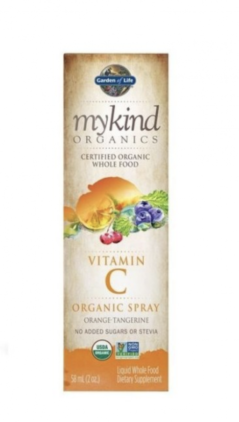 Mykind Organics Vitamin C Organic spray, Vitamín C ve spreji, pomeranč a mandarinka, 58 ml