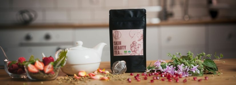 BrainMax Pure Skin Beauty Tea, čaj pro hezkou pleť, 50 g, BIO