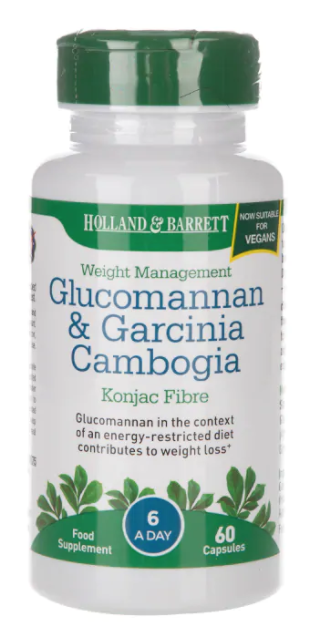 Holland & Barrett Glucomannan & Garcinia (Glukomanan a Garcinie kambodžská), 60 kapslí