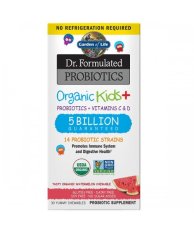 Dr. Formulated organická probiotika pro děti, vodní meloun, 30 žvýkacích tablet, Bez nutnosti chlazení