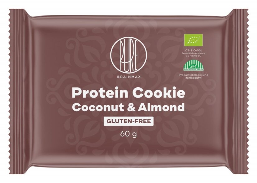 BrainMax Pure Protein Cookie, Kokos & Mandle, BIO, 60 g