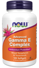 NOW Advanced Gamma E Complex (komplex vitamínu E), 120 kapslí
