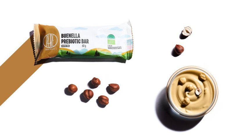 BrainMax Pure Buenella Prebiotic Bar, prebiotická tyčinka, Buenella, BIO, 60 g
