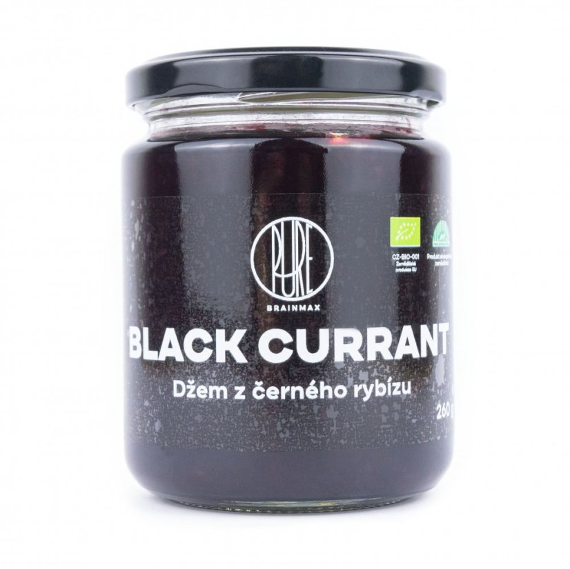 BrainMax Pure Black Currant Jam, Džem Černý rybíz BIO, 260g