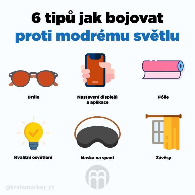 BrainMax brýle blokující 100% modrého a zeleného světla, TRON