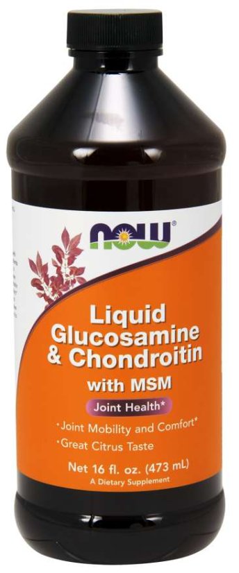 NOW Glukosamin & Chondroitin with MSM Liquid, 473 ml