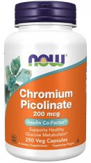 NOW Chromium Picolinate, 200 mcg, 250 rostlinných kapslí