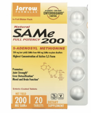 Jarrow Formulas SAMe, 200 mg, 20 tablet