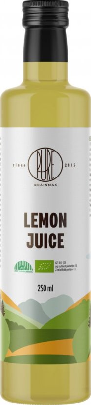 BrainMax Pure Lemon juice, Citronová šťáva, BIO, 250 ml