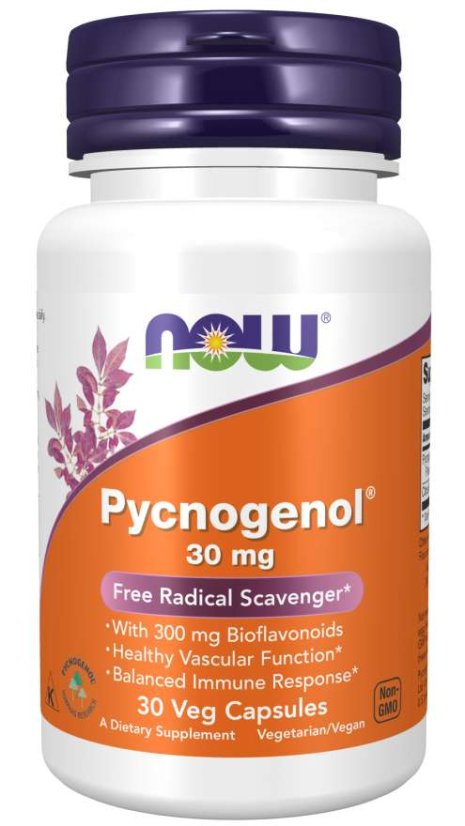 NOW Pycnogenol, 30 mg, 30 rostlinných kapslí