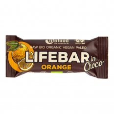 LifeFood - Tyčinka Lifebar pomeranč v čokoládě BIO, 40 g CZ-BIO-001 certifikát