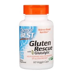 Doctor's Best Gluten Rescue with Glutalytic (trávicí enzymy), 60 rostlinných kapslí