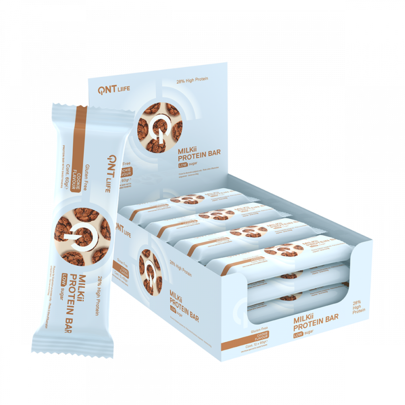 QNT Milkii Proteinová Tyčinka Cookies - Box 12 ks