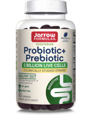Jarrow Formulas Probiotic + prebiotic, probiotika a prebiotika, černý rybíz, 50 gumových bonbónů