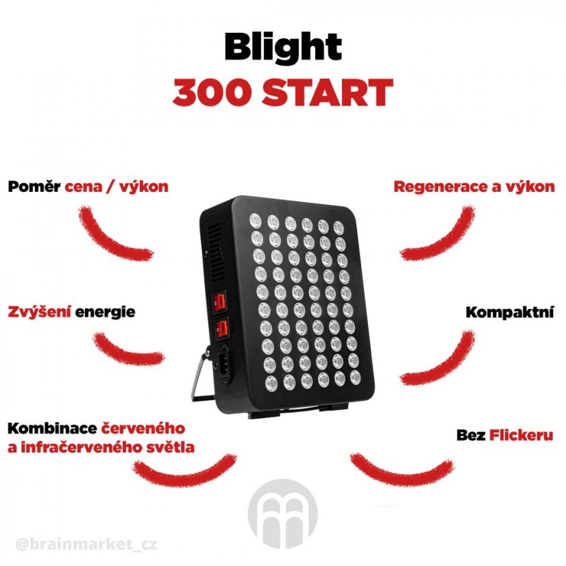 Red light panel Blight 300 START, NO FLICKER - Rozbaleno