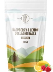 BrainMax Pure Raspberry & Lemon Collagen Balls, Kolagenové kuličky, Malina a citron, 8 ks