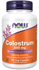 NOW Colostrum (kolostrum) 500 mg, 120 rostlinných kapslí