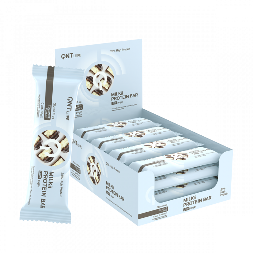 QNT Milkii Proteinová Tyčinka Kokos - Box 12 kus