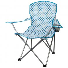 HIGHLANDER MORAY skládací židle s opěrkami - modrá/bílá