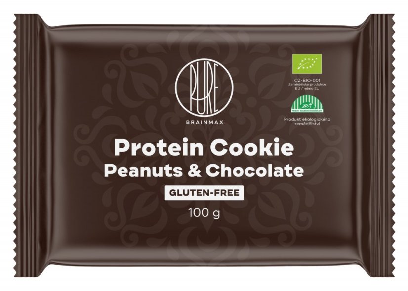 BrainMax Pure Protein Cookie, Arašídy & Čokoláda, BIO, 100 g