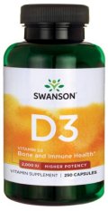 Swanson Vitamin D3, 2000 IU, Vyšší účinnost, 250 kapslí,  EXP.