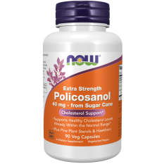 NOW Policosanol 40 mg (Extra Strength), 90 rostlinných kapslí