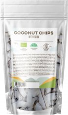 BrainMax Pure Coconut Chips with skin, Kokosové chipsy se slupkou, BIO, 100 g
