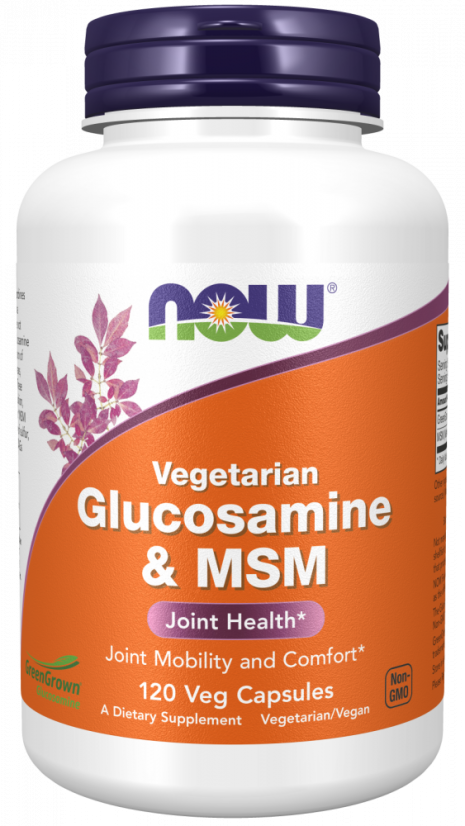 NOW Glucosamine & MSM Vegetarian (vegetariánský glukosamin a MSM), 120 rostlinných kapslí