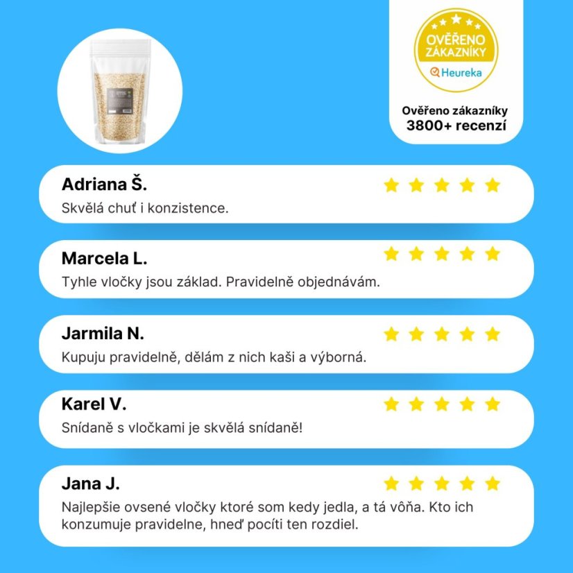 BrainMax Pure Superfast Ovesné Vločky BIO, 1kg