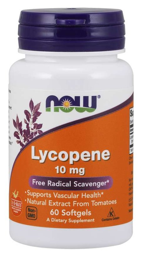 NOW Lycopene (Lykopen), 10 mg, 60 softgelových kapslí