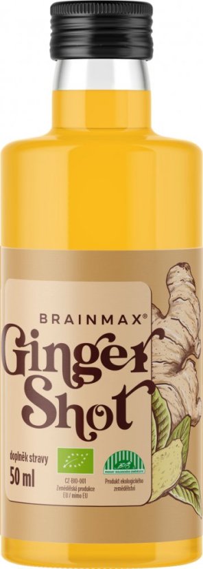 BrainMax Pure Ginger Shot, zázvorová štáva s kurkumou, BIO