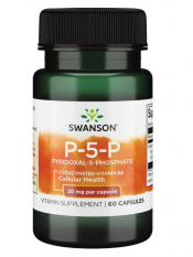 Swanson Vitamin B6 P-5-P, 20 mg, (vitamin B6), 60 kapslí -expirace