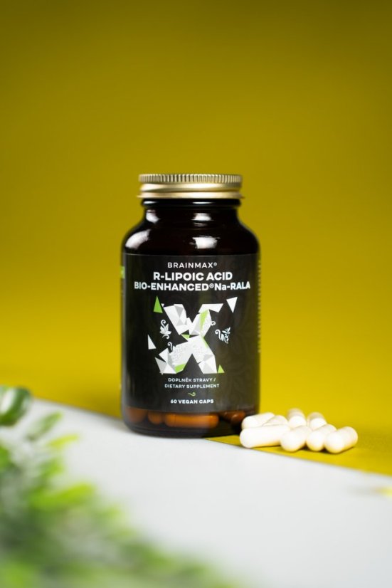 BrainMax Bio-Enhanced® Na-RALA, aktivní kyselina lipoová, 60 rostlinných kapslí
