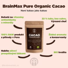 BrainMax Pure Cacao, Bio Kakao z Peru, sampler 15 g