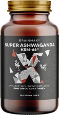 BrainMax Super Ashwagandha extrakt KSM-66®, Ašvaganda extrakt, 100 rostlinných kapslí