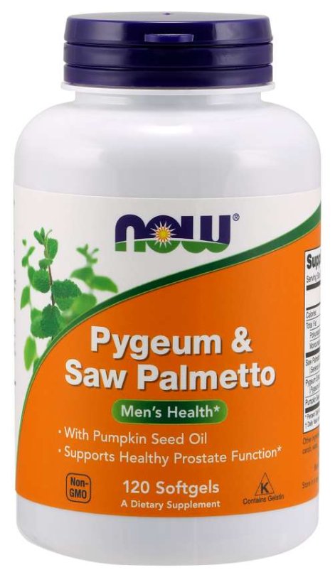 NOW Pygeum (Slivoň africká) & Saw Palmetto (Serenoa plazivá), 120 softgelových kapslí