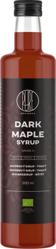 BrainMax Pure Dark Maple Syrup, Javorový sirup Grade A, tmavý, BIO, 500ml