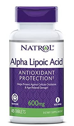 Natrol Alpha Lipoic Acid, Kyselina Alfa Lipoová s postupným uvolňováním, 600  mg, 45 tablet