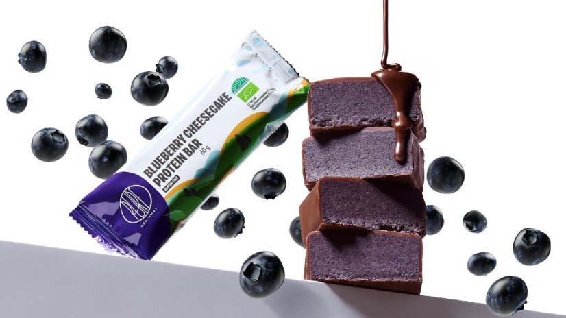 BrainMax Pure Blueberry Cheesecake Protein Bar, Proteinová tyčinka, Borůvkový cheesecake, BIO, 60 g