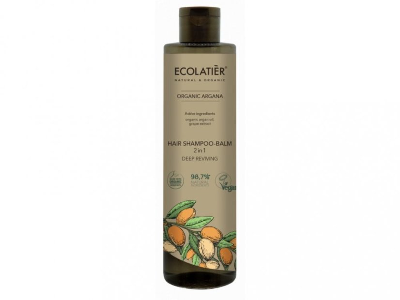 Ecolatiér - 2v1 šampon a balzám na vlasy, argan, 350 ml