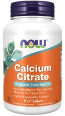 NOW Calcium Citrate with minerals & Vitamin D-2 (vápník s minerály a vitamínem D2), 100 tablet