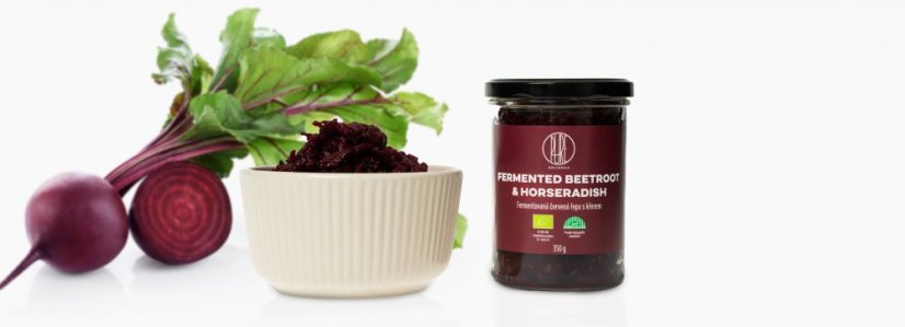 BrainMax Pure Beetroot & Horseradish, kvašená červená řepa s křenem, BIO, 350 g