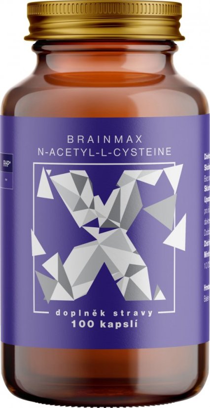 BrainMax N-Acetyl-L-Cysteine, NAC, 100 rostlinných kapslí