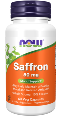 NOW Saffron, šafrán, 50 mg, 60 rostlinných kapslí