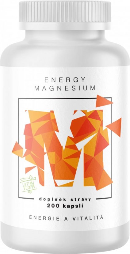 BrainMax Energy Magnesium, 1000 mg, 200 kapslí (Magnesium Malate - Hořčík malát, 200 mg)
