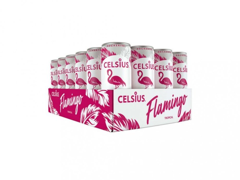 Celsius Energetický Nápoj Flamingo - Příchuť Tropical - 355ml - Box 24kus