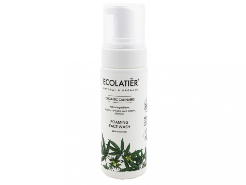 Ecolatier - Hydratační čistící pěna pro citlivou pleť, Organic Cannabis, 150 ml