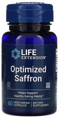 Life Extension Optimized Saffron, Šafrán, 60 rostlinných kapslí